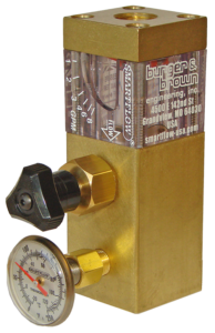 Smartflow Brass Flow Regulator with Temperature Gauge